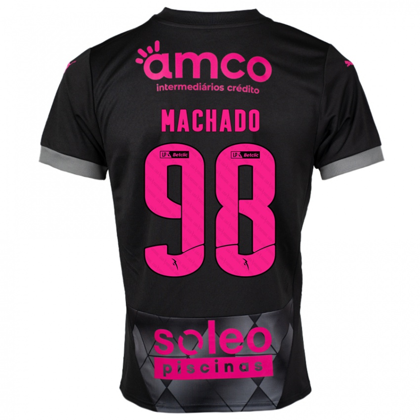 Kinder Gonçalo Machado #98 Schwarz Rosa Auswärtstrikot Trikot 2024/25 T-Shirt