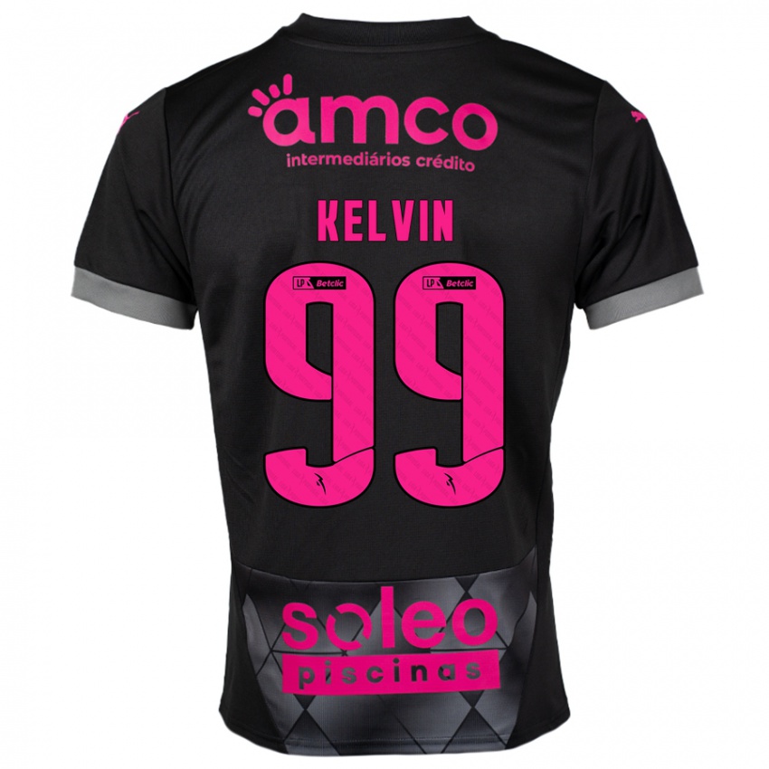 Kinder Kauan Kelvin #99 Schwarz Rosa Auswärtstrikot Trikot 2024/25 T-Shirt