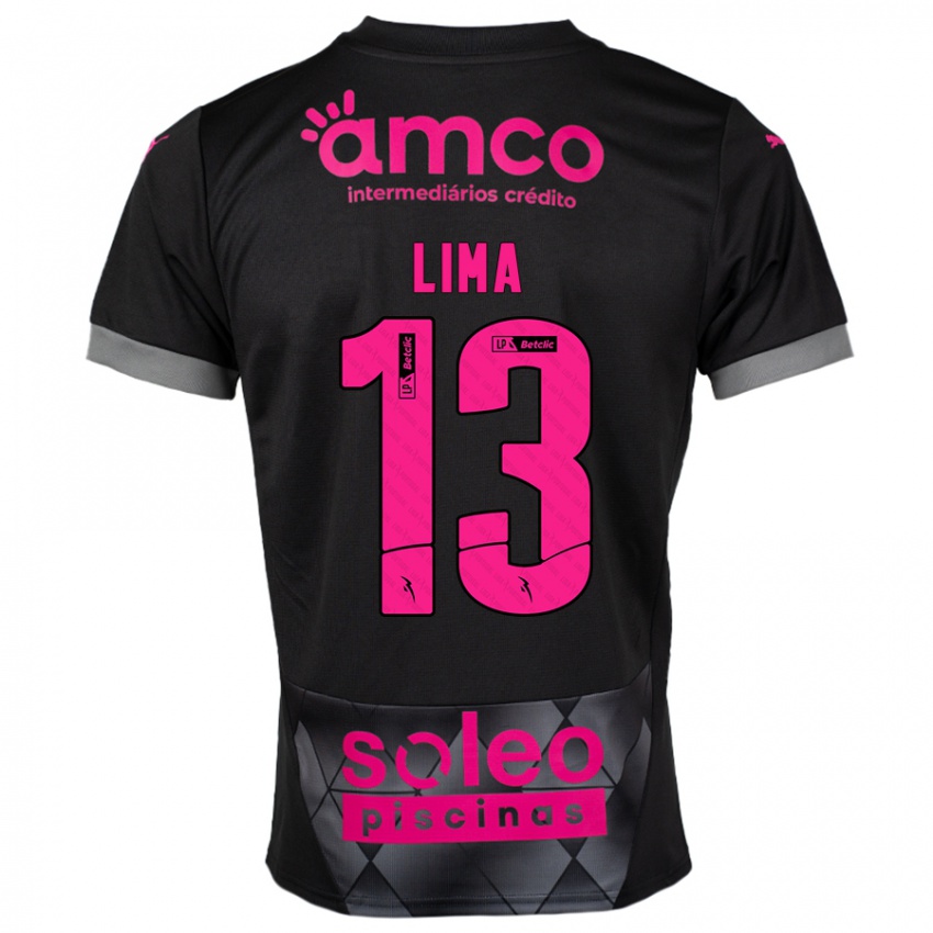 Kinder Aline Lima #13 Schwarz Rosa Auswärtstrikot Trikot 2024/25 T-Shirt