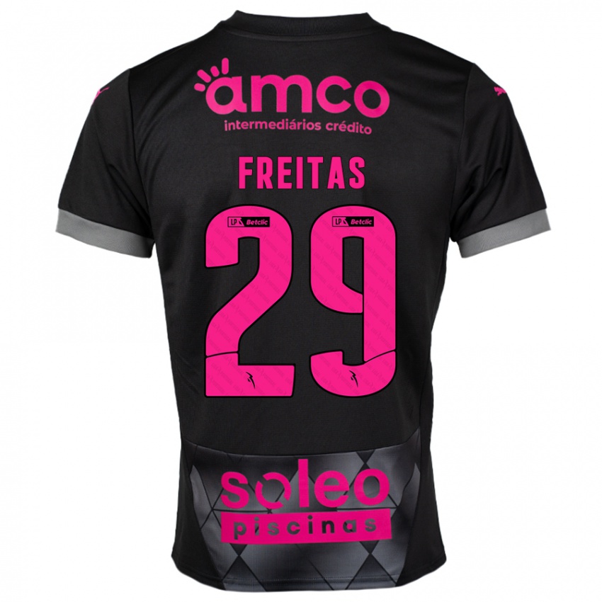 Kinder Mylena Freitas #29 Schwarz Rosa Auswärtstrikot Trikot 2024/25 T-Shirt