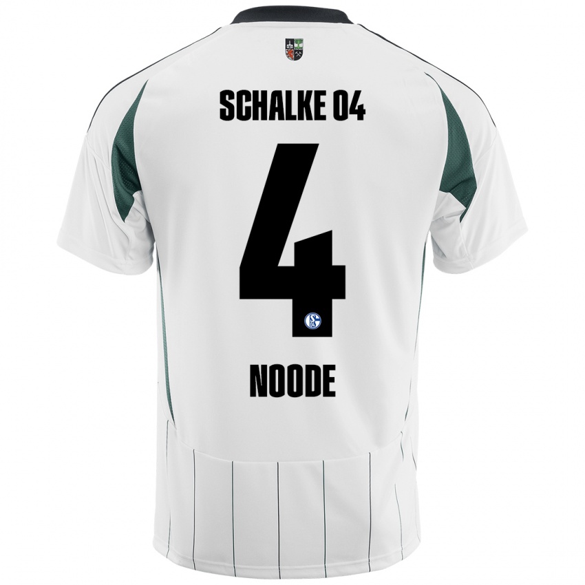 Kinder Steve Noode #4 Weiß Grün Auswärtstrikot Trikot 2024/25 T-Shirt