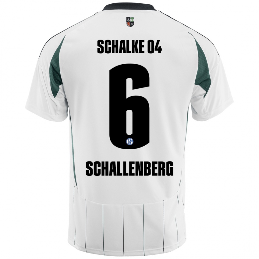 Kinder Ron Schallenberg #6 Weiß Grün Auswärtstrikot Trikot 2024/25 T-Shirt