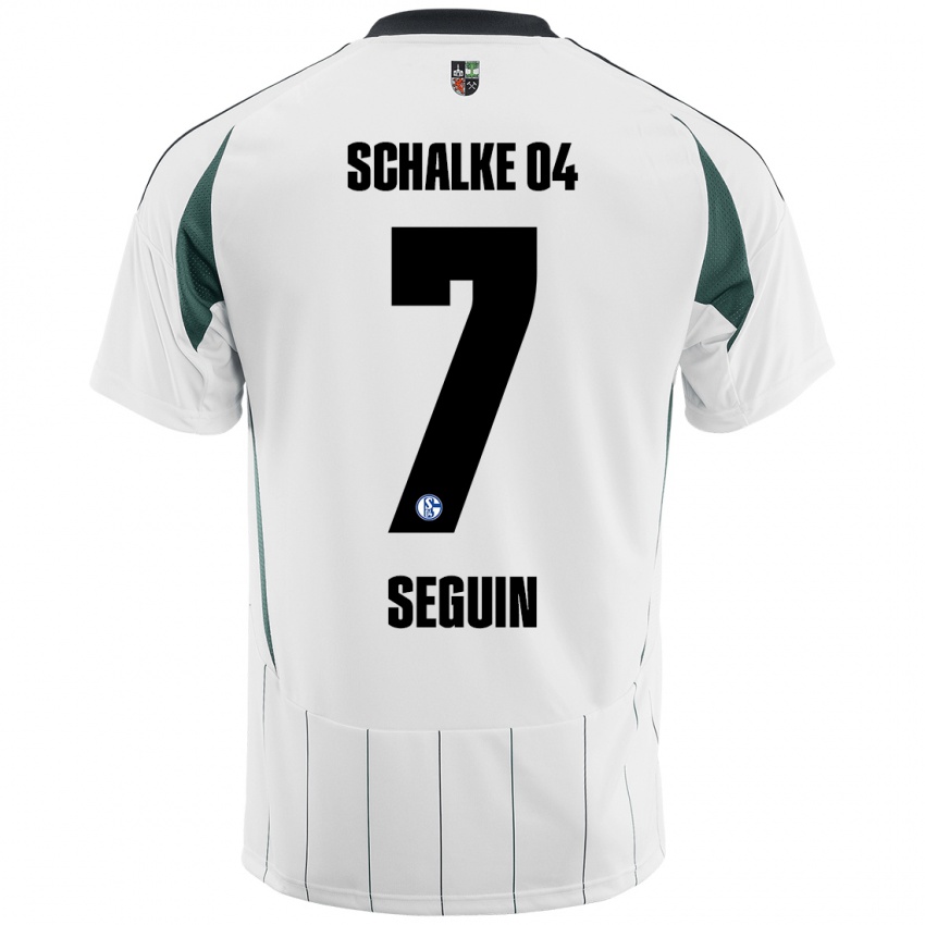 Kinder Paul Seguin #7 Weiß Grün Auswärtstrikot Trikot 2024/25 T-Shirt