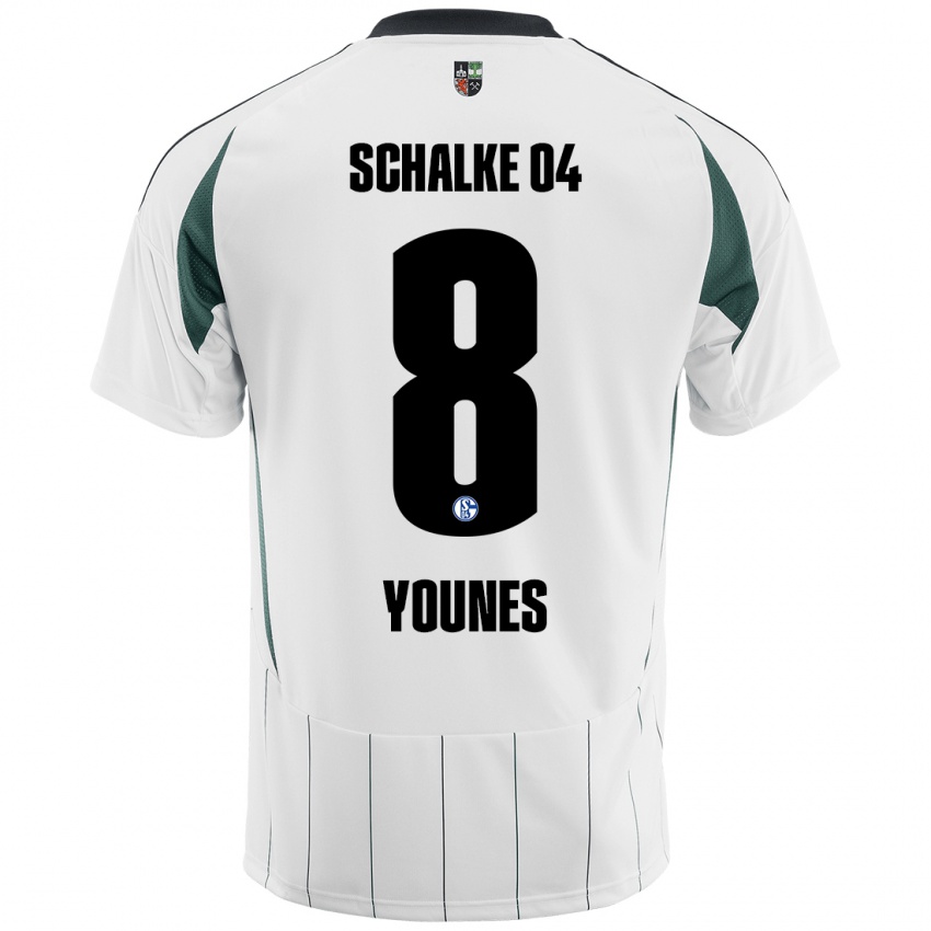 Kinder Amin Younes #8 Weiß Grün Auswärtstrikot Trikot 2024/25 T-Shirt