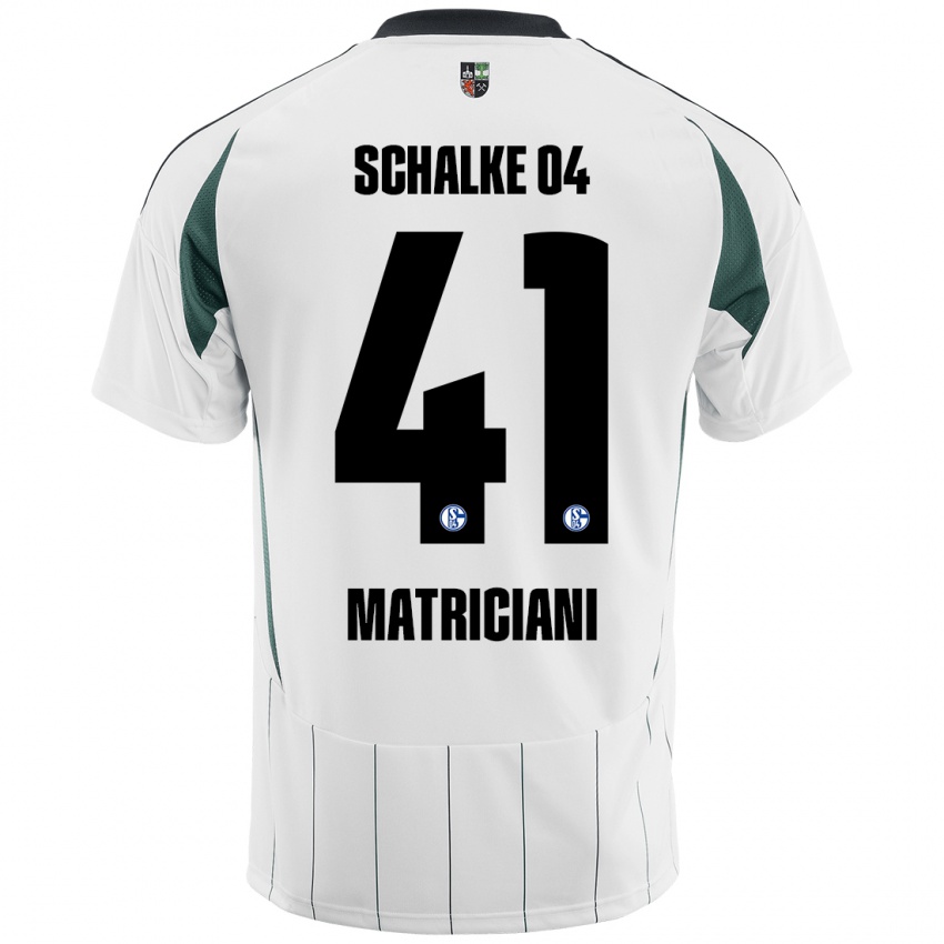 Kinder Henning Matriciani #41 Weiß Grün Auswärtstrikot Trikot 2024/25 T-Shirt