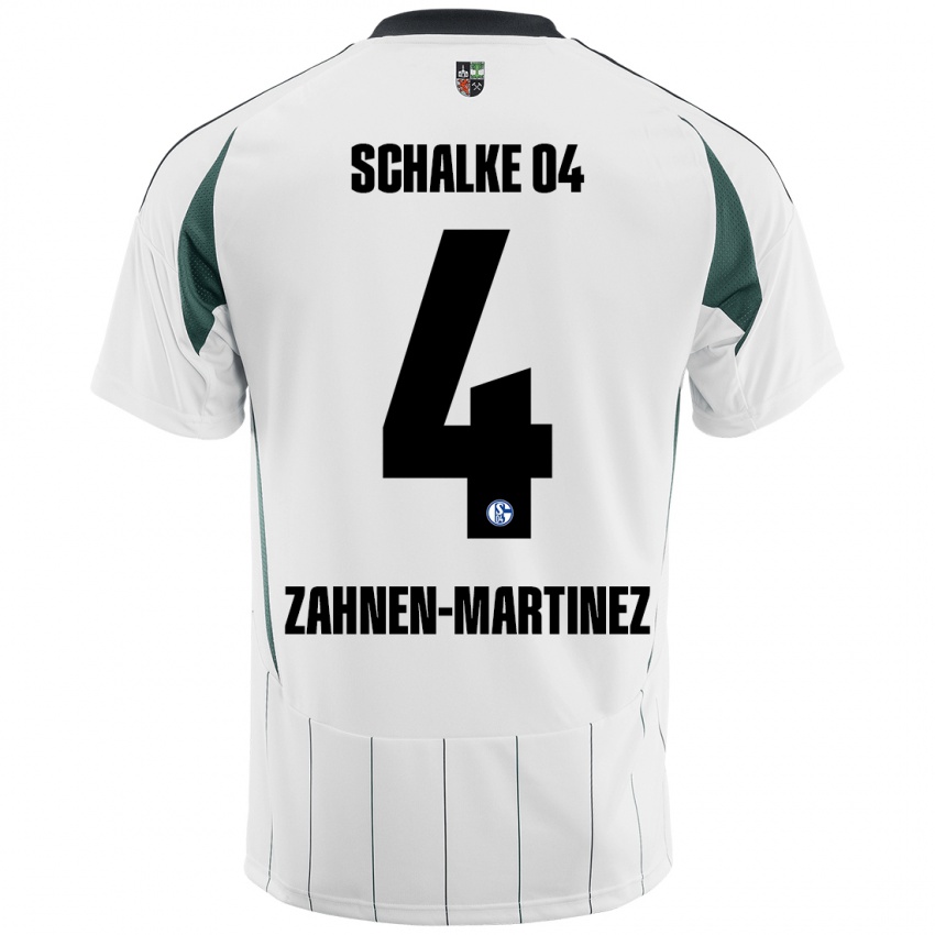 Kinder Pablo Zahnen-Martinez #4 Weiß Grün Auswärtstrikot Trikot 2024/25 T-Shirt