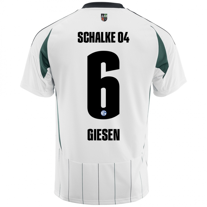 Kinder Tim Giesen #6 Weiß Grün Auswärtstrikot Trikot 2024/25 T-Shirt