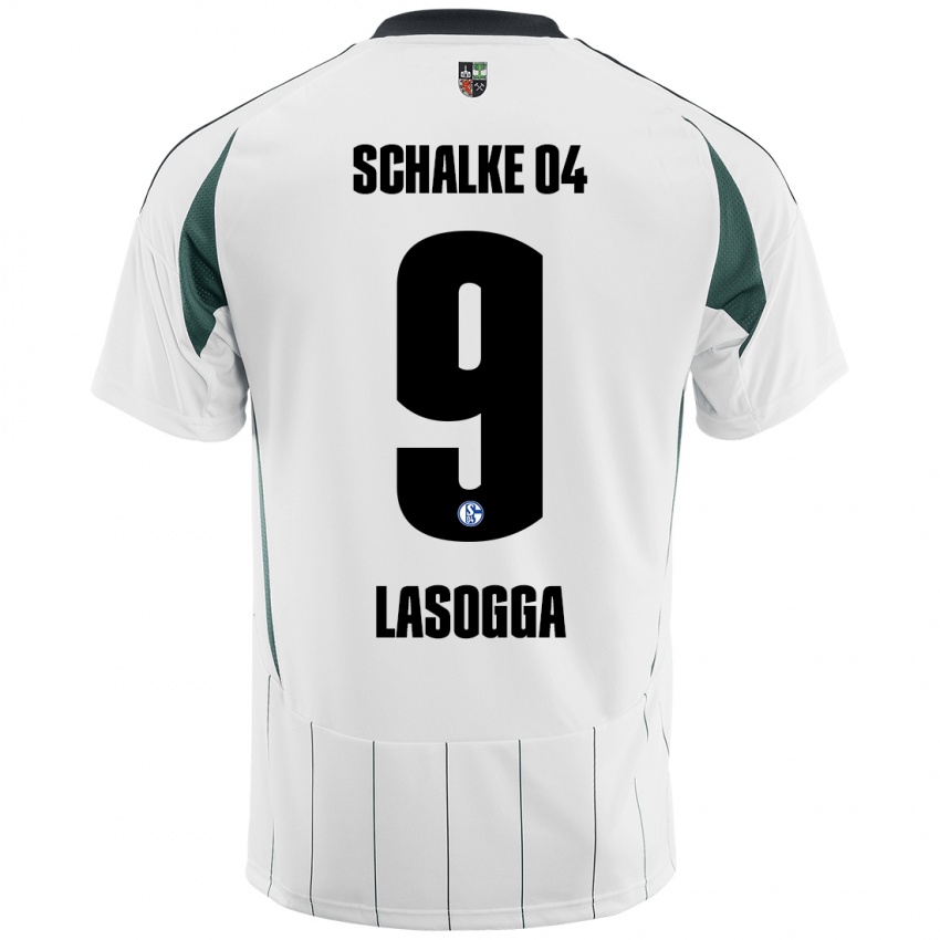 Kinder Pierre-Michel Lasogga #9 Weiß Grün Auswärtstrikot Trikot 2024/25 T-Shirt