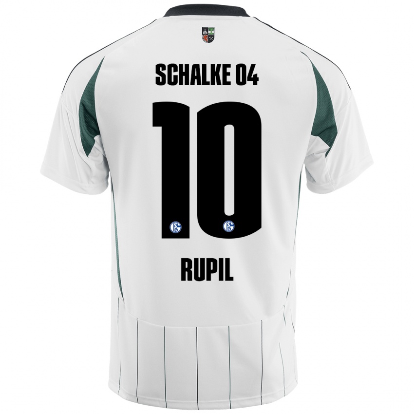 Kinder Timothé Rupil #10 Weiß Grün Auswärtstrikot Trikot 2024/25 T-Shirt