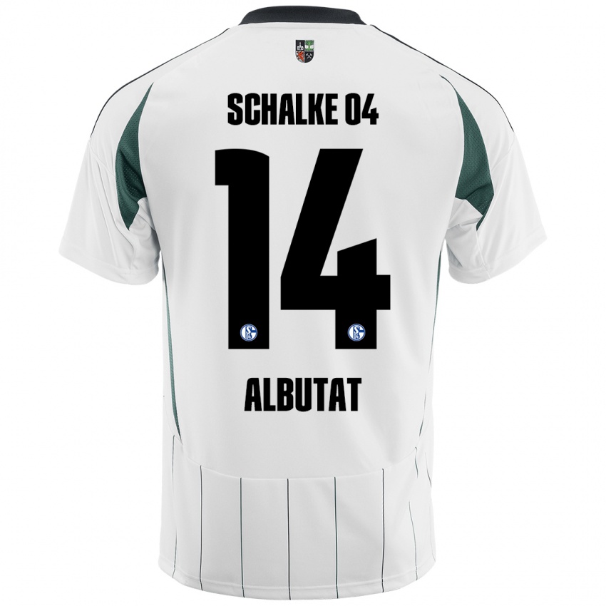 Kinder Tim Albutat #14 Weiß Grün Auswärtstrikot Trikot 2024/25 T-Shirt