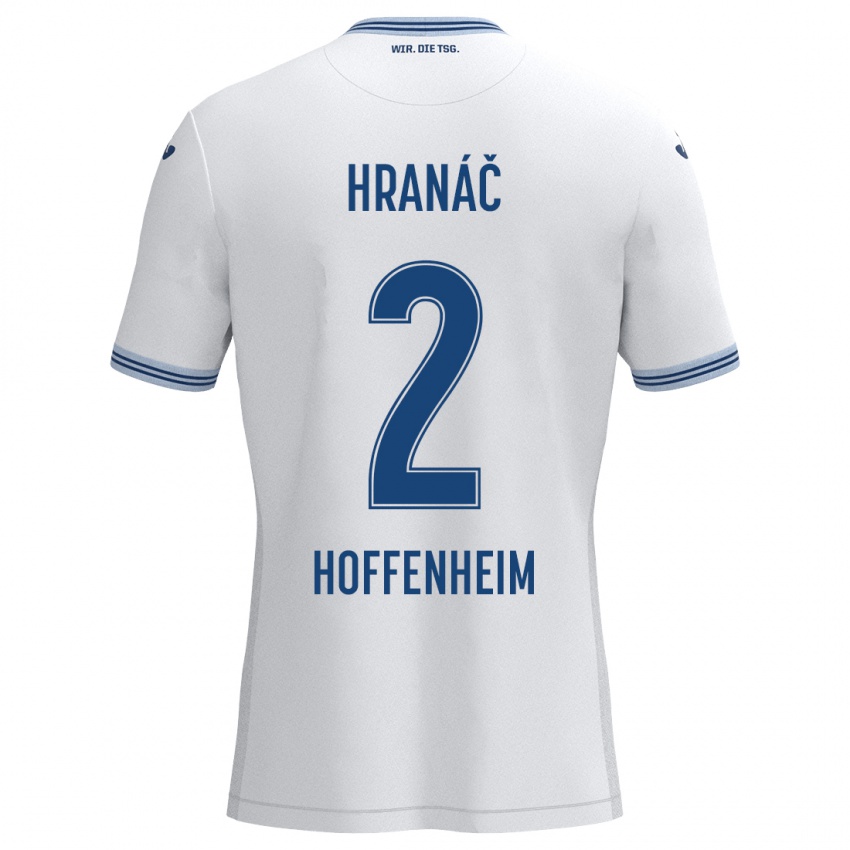 Kinder Robin Hranac #2 Weiß Blau Auswärtstrikot Trikot 2024/25 T-Shirt