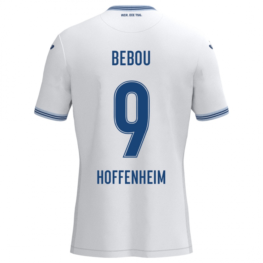 Kinder Ihlas Bebou #9 Weiß Blau Auswärtstrikot Trikot 2024/25 T-Shirt