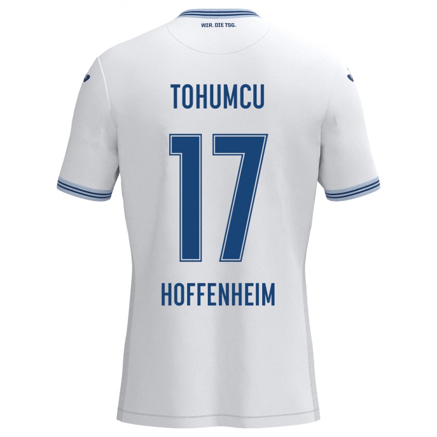 Kinder Umut Tohumcu #17 Weiß Blau Auswärtstrikot Trikot 2024/25 T-Shirt