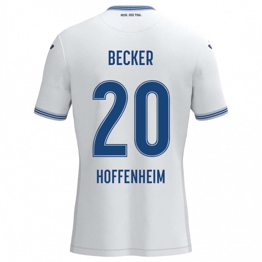 Kinder Finn Ole Becker #20 Weiß Blau Auswärtstrikot Trikot 2024/25 T-Shirt