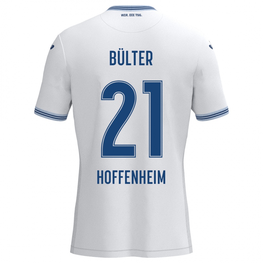 Kinder Marius Bülter #21 Weiß Blau Auswärtstrikot Trikot 2024/25 T-Shirt