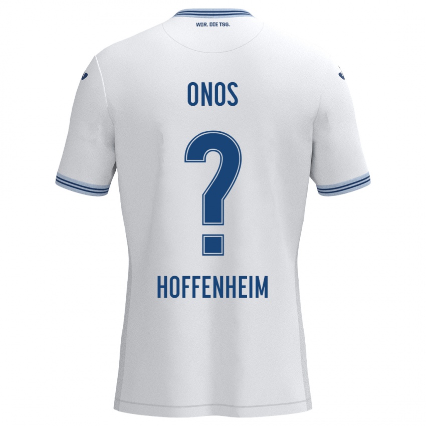 Kinder Melvin Onos #0 Weiß Blau Auswärtstrikot Trikot 2024/25 T-Shirt