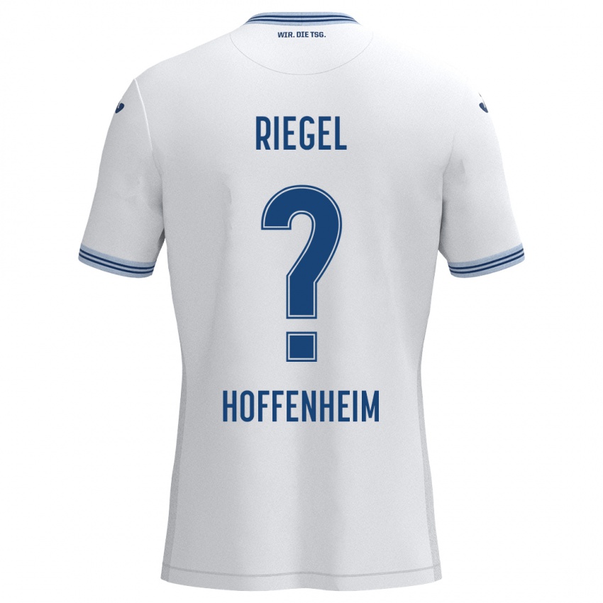 Kinder Adrian Riegel #0 Weiß Blau Auswärtstrikot Trikot 2024/25 T-Shirt