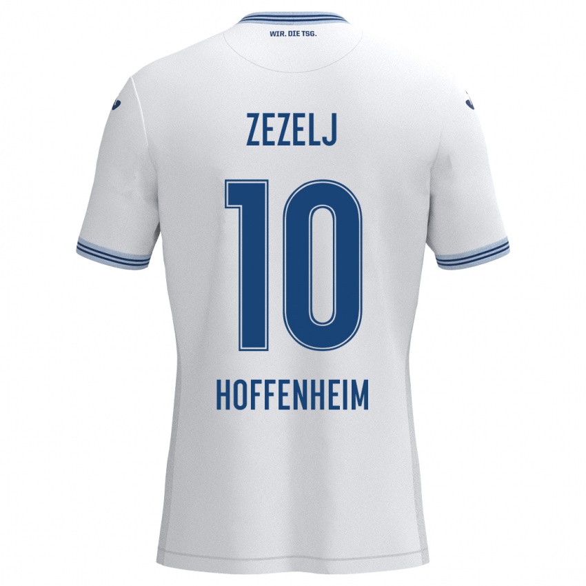 Kinder Neno Zezelj #10 Weiß Blau Auswärtstrikot Trikot 2024/25 T-Shirt