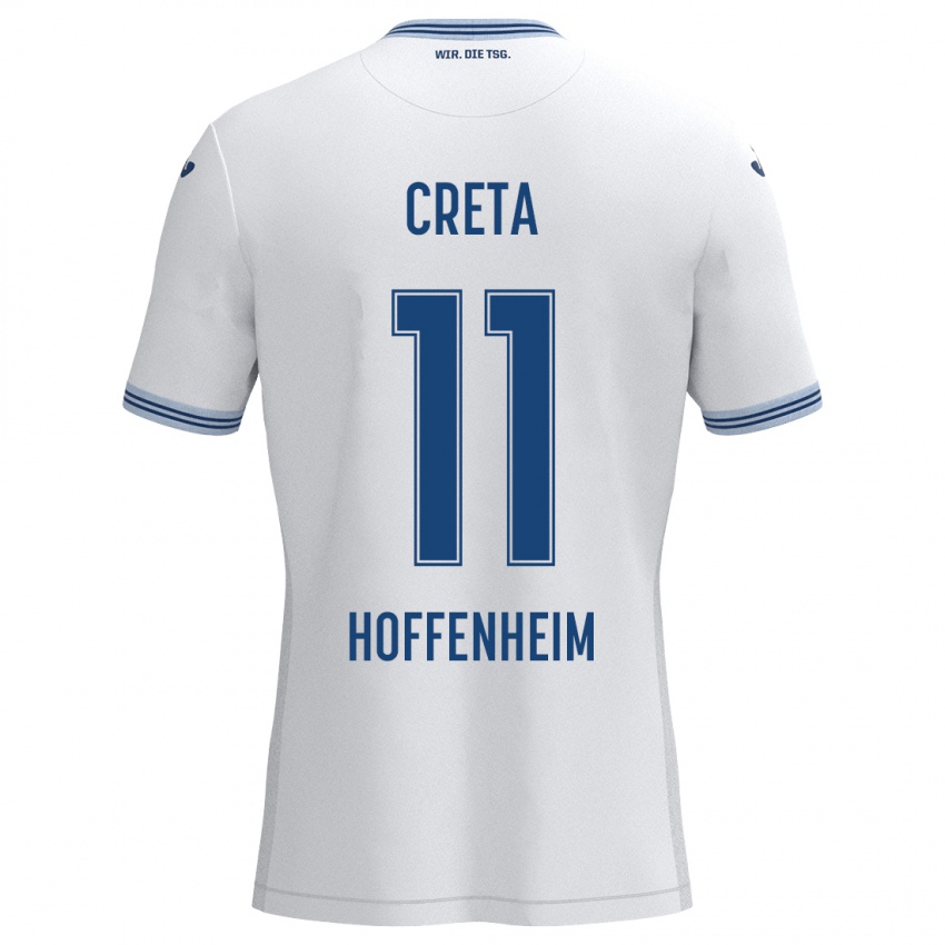 Kinder David Creța #11 Weiß Blau Auswärtstrikot Trikot 2024/25 T-Shirt