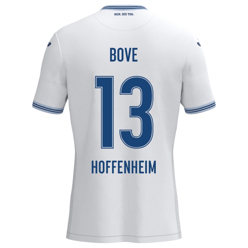 Kinder Nevio Bove #13 Weiß Blau Auswärtstrikot Trikot 2024/25 T-Shirt