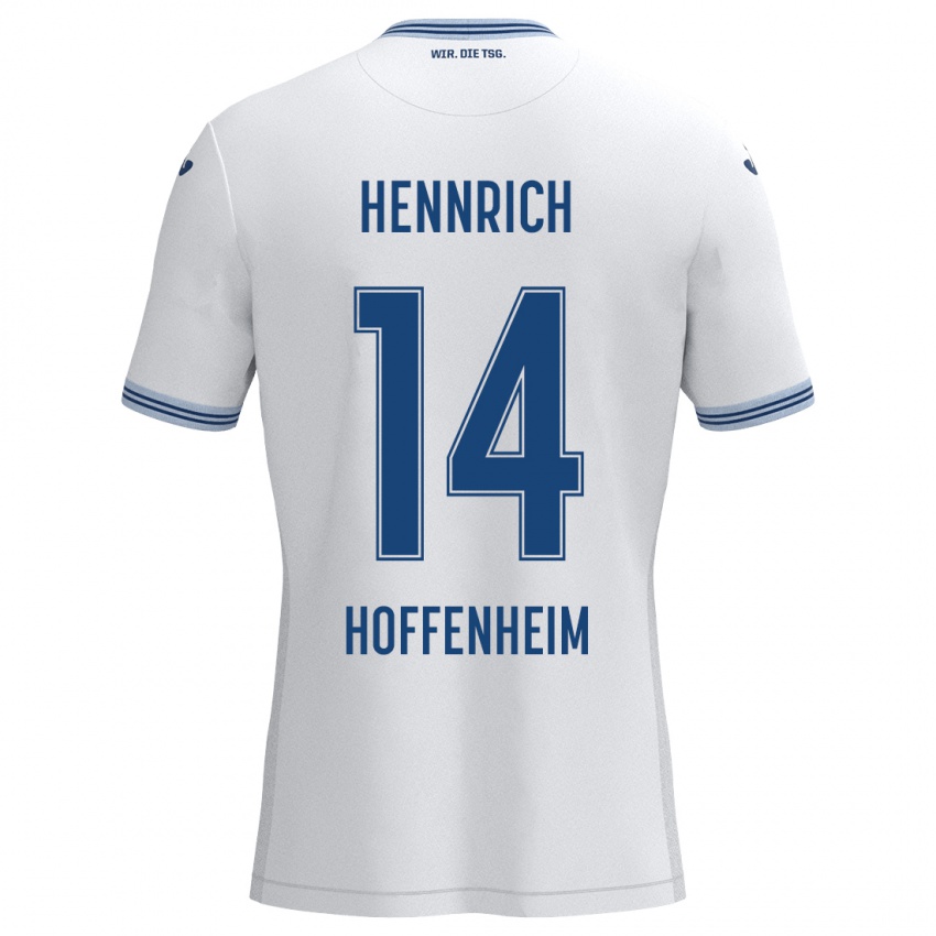 Kinder Paul Hennrich #14 Weiß Blau Auswärtstrikot Trikot 2024/25 T-Shirt