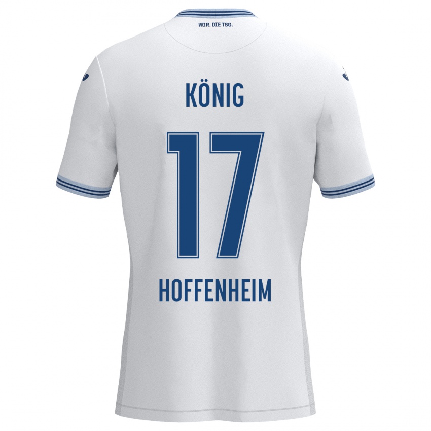 Kinder Noah König #17 Weiß Blau Auswärtstrikot Trikot 2024/25 T-Shirt