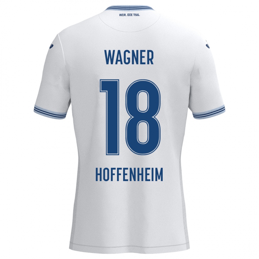 Kinder Ricardo Wagner #18 Weiß Blau Auswärtstrikot Trikot 2024/25 T-Shirt