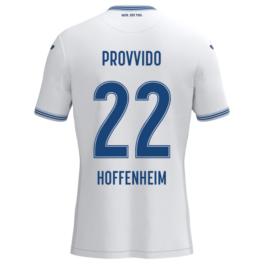 Kinder Luca Provvido #22 Weiß Blau Auswärtstrikot Trikot 2024/25 T-Shirt