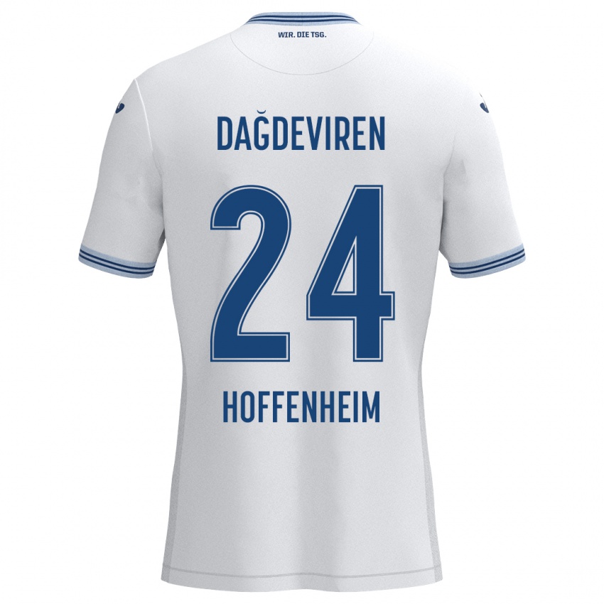 Kinder Diren Dağdeviren #24 Weiß Blau Auswärtstrikot Trikot 2024/25 T-Shirt