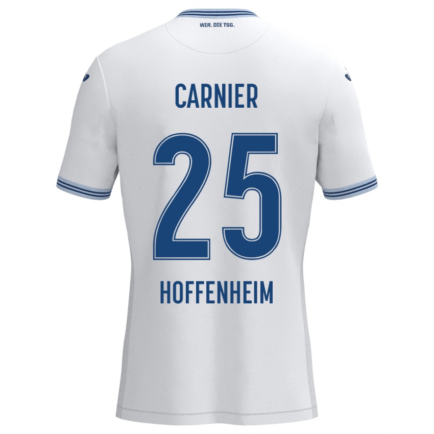 Kinder Alekseï Carnier #25 Weiß Blau Auswärtstrikot Trikot 2024/25 T-Shirt