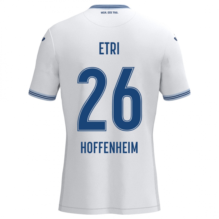 Kinder Ahmed Etri #26 Weiß Blau Auswärtstrikot Trikot 2024/25 T-Shirt