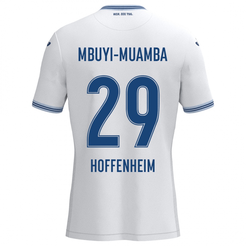 Kinder Hubert Mbuyi-Muamba #29 Weiß Blau Auswärtstrikot Trikot 2024/25 T-Shirt