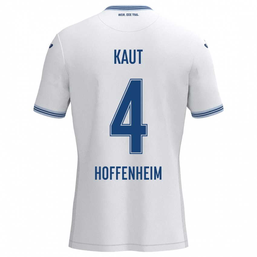 Kinder Lisann Kaut #4 Weiß Blau Auswärtstrikot Trikot 2024/25 T-Shirt