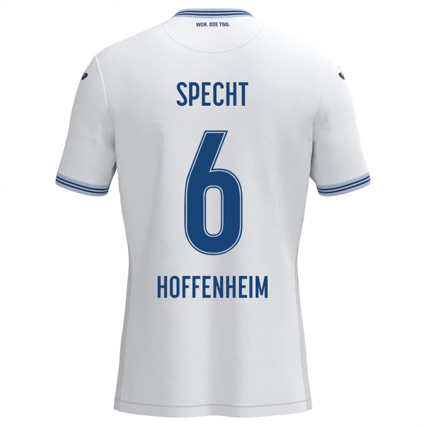 Kinder Michaela Specht #6 Weiß Blau Auswärtstrikot Trikot 2024/25 T-Shirt