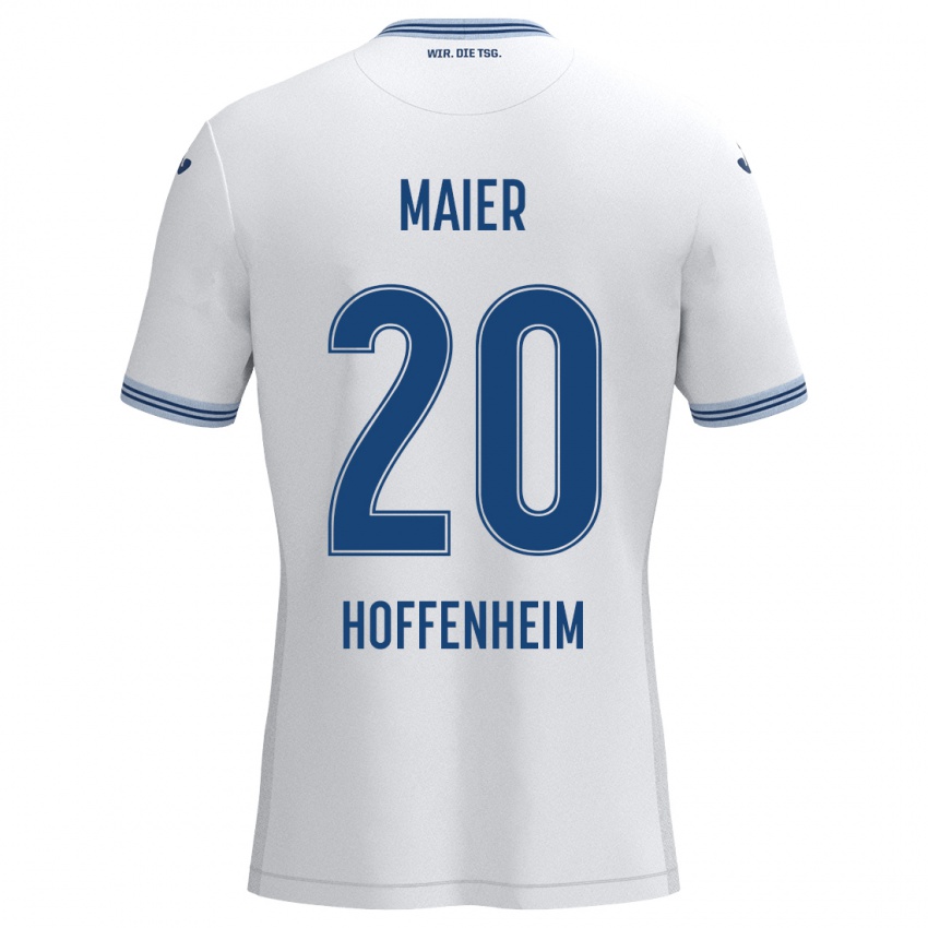 Kinder Leonie Maier #20 Weiß Blau Auswärtstrikot Trikot 2024/25 T-Shirt