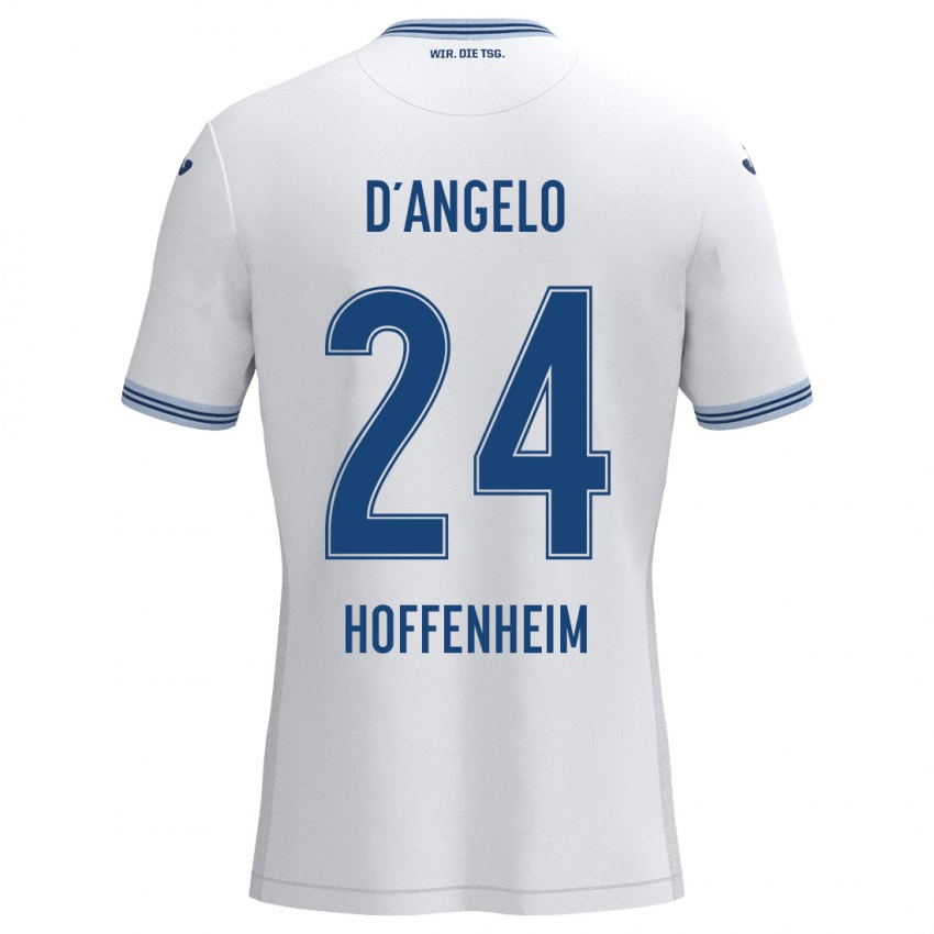 Kinder Chiara D'angelo #24 Weiß Blau Auswärtstrikot Trikot 2024/25 T-Shirt