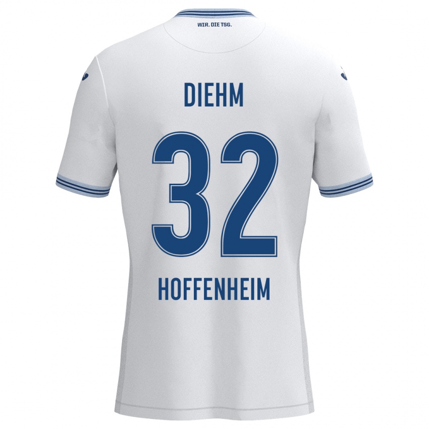 Kinder Vanessa Diehm #32 Weiß Blau Auswärtstrikot Trikot 2024/25 T-Shirt