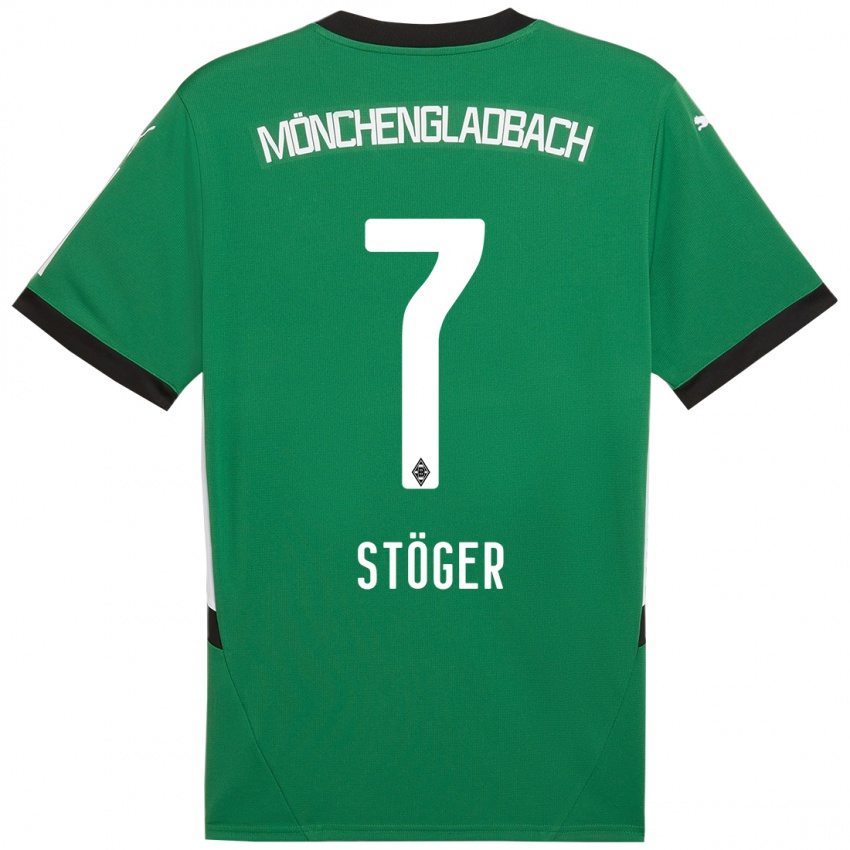 Kinder Kevin Stöger #7 Grün Weiß Auswärtstrikot Trikot 2024/25 T-Shirt