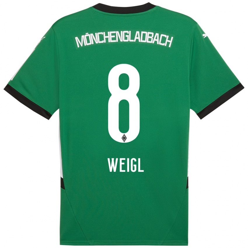 Kinder Julian Weigl #8 Grün Weiß Auswärtstrikot Trikot 2024/25 T-Shirt