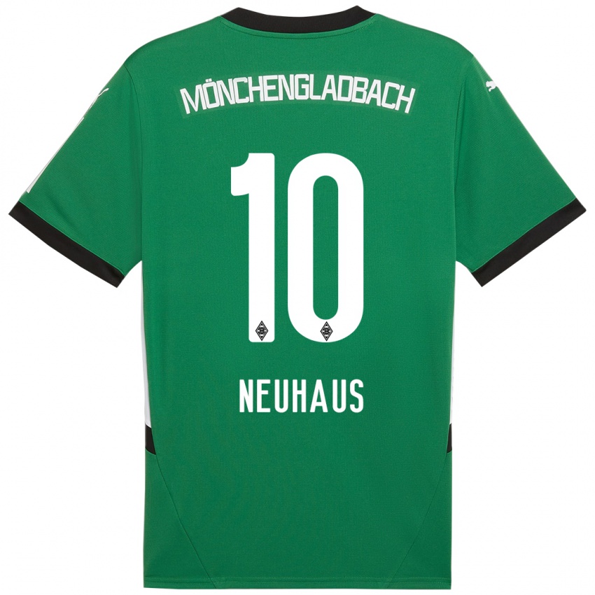 Kinder Florian Neuhaus #10 Grün Weiß Auswärtstrikot Trikot 2024/25 T-Shirt