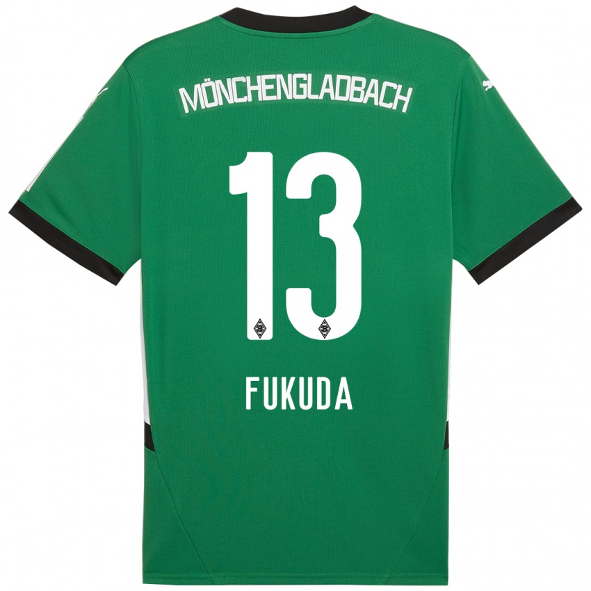 Kinder Shio Fukuda #13 Grün Weiß Auswärtstrikot Trikot 2024/25 T-Shirt