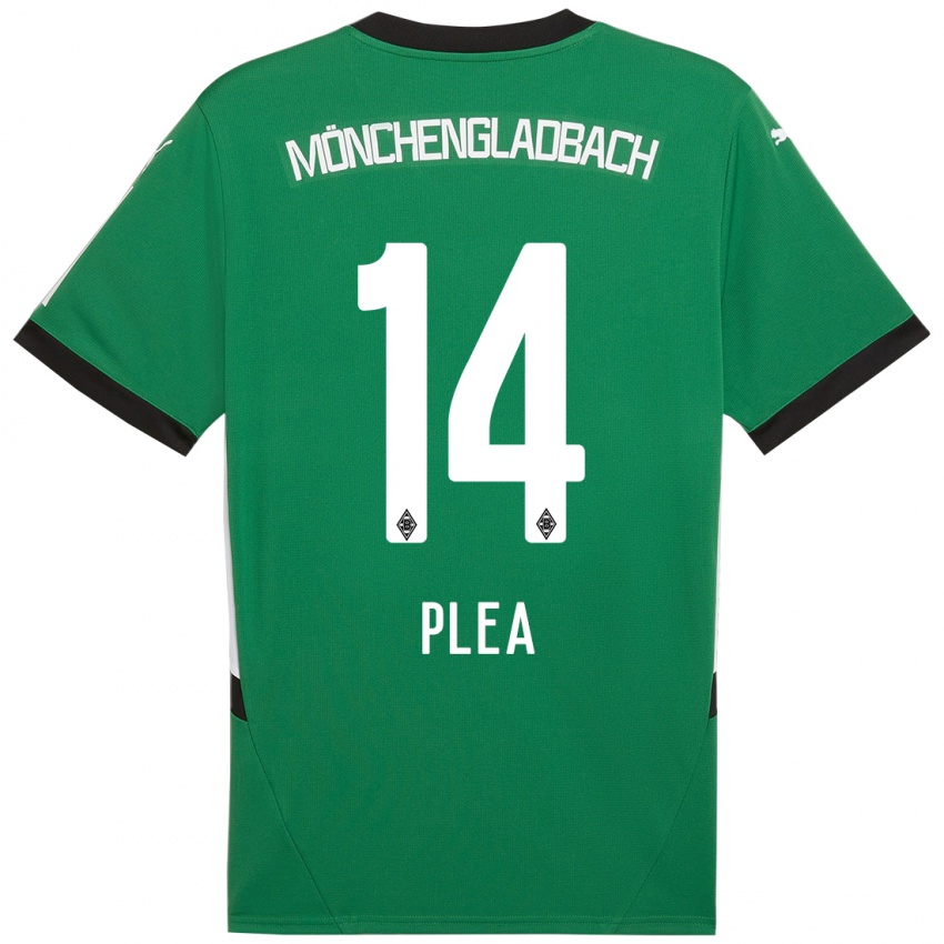 Kinder Alassane Plea #14 Grün Weiß Auswärtstrikot Trikot 2024/25 T-Shirt