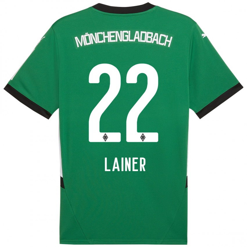 Kinder Stefan Lainer #22 Grün Weiß Auswärtstrikot Trikot 2024/25 T-Shirt