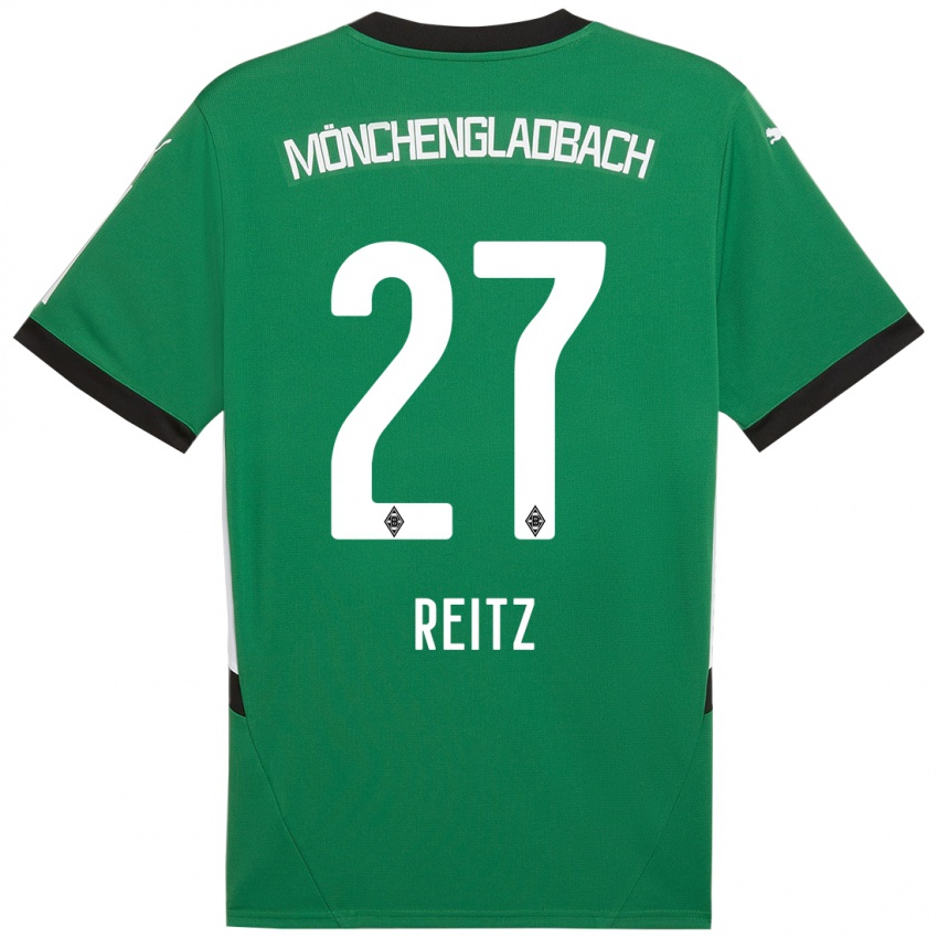 Kinder Rocco Reitz #27 Grün Weiß Auswärtstrikot Trikot 2024/25 T-Shirt