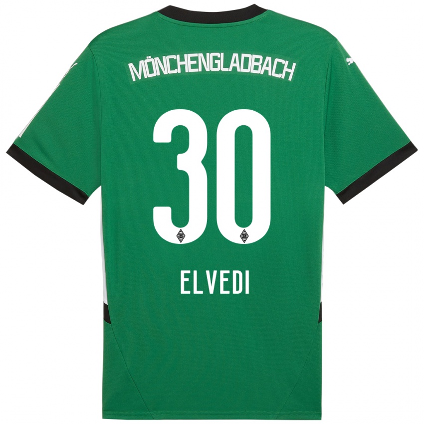 Kinder Nico Elvedi #30 Grün Weiß Auswärtstrikot Trikot 2024/25 T-Shirt