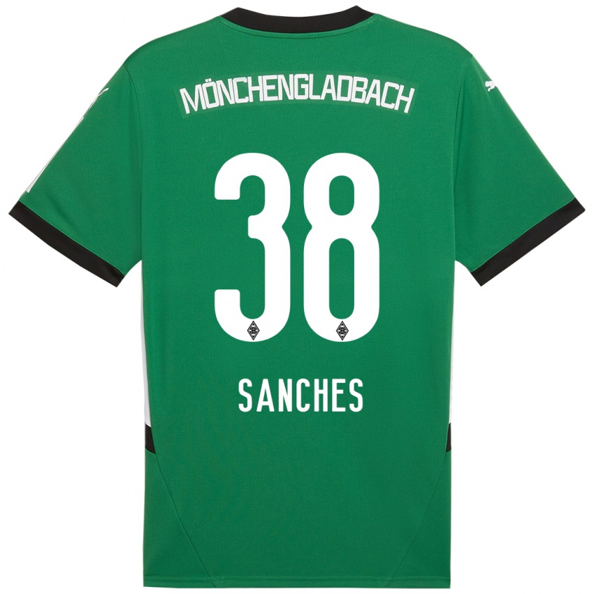 Kinder Yvandro Borges Sanches #38 Grün Weiß Auswärtstrikot Trikot 2024/25 T-Shirt