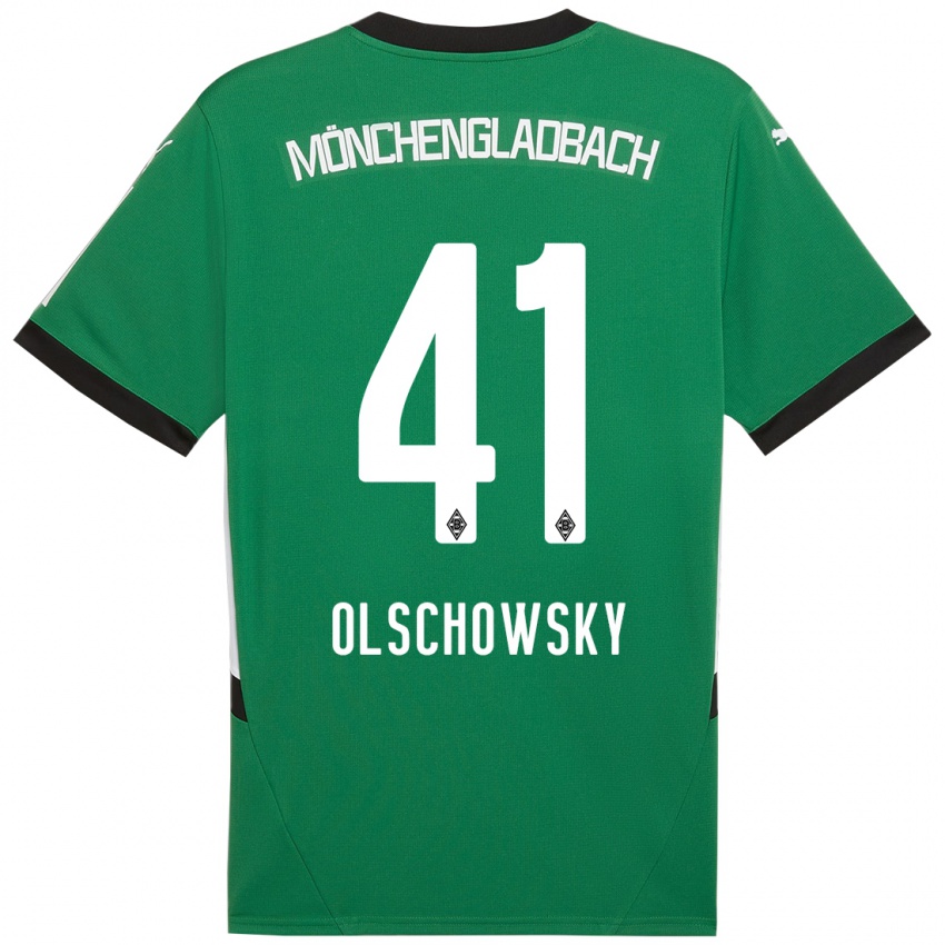 Kinder Jan Olschowsky #41 Grün Weiß Auswärtstrikot Trikot 2024/25 T-Shirt