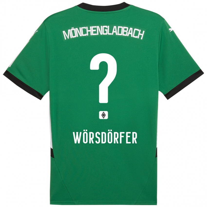 Kinder Len Wörsdörfer #0 Grün Weiß Auswärtstrikot Trikot 2024/25 T-Shirt