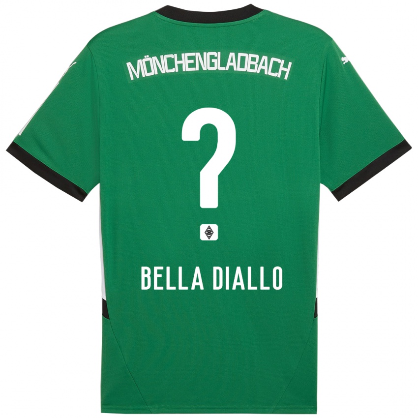 Kinder Oumar Bella Diallo #0 Grün Weiß Auswärtstrikot Trikot 2024/25 T-Shirt