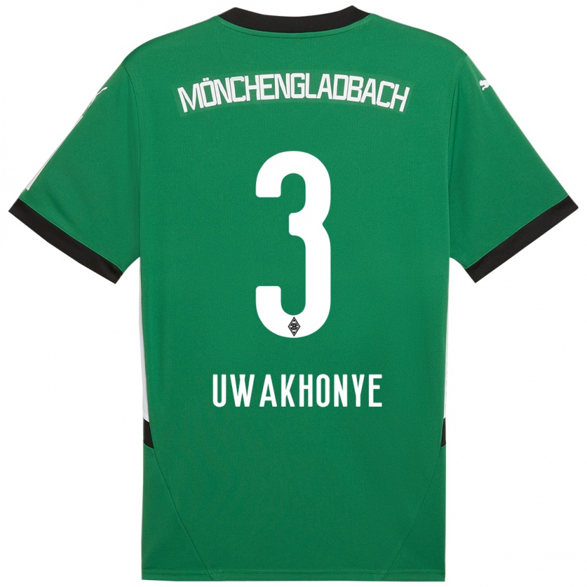 Kinder Joshua Uwakhonye #3 Grün Weiß Auswärtstrikot Trikot 2024/25 T-Shirt